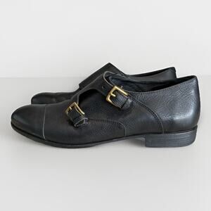 Billy Reid Double Monk Strap Black Leather Shoes- Handmade In Italy- Sz 12